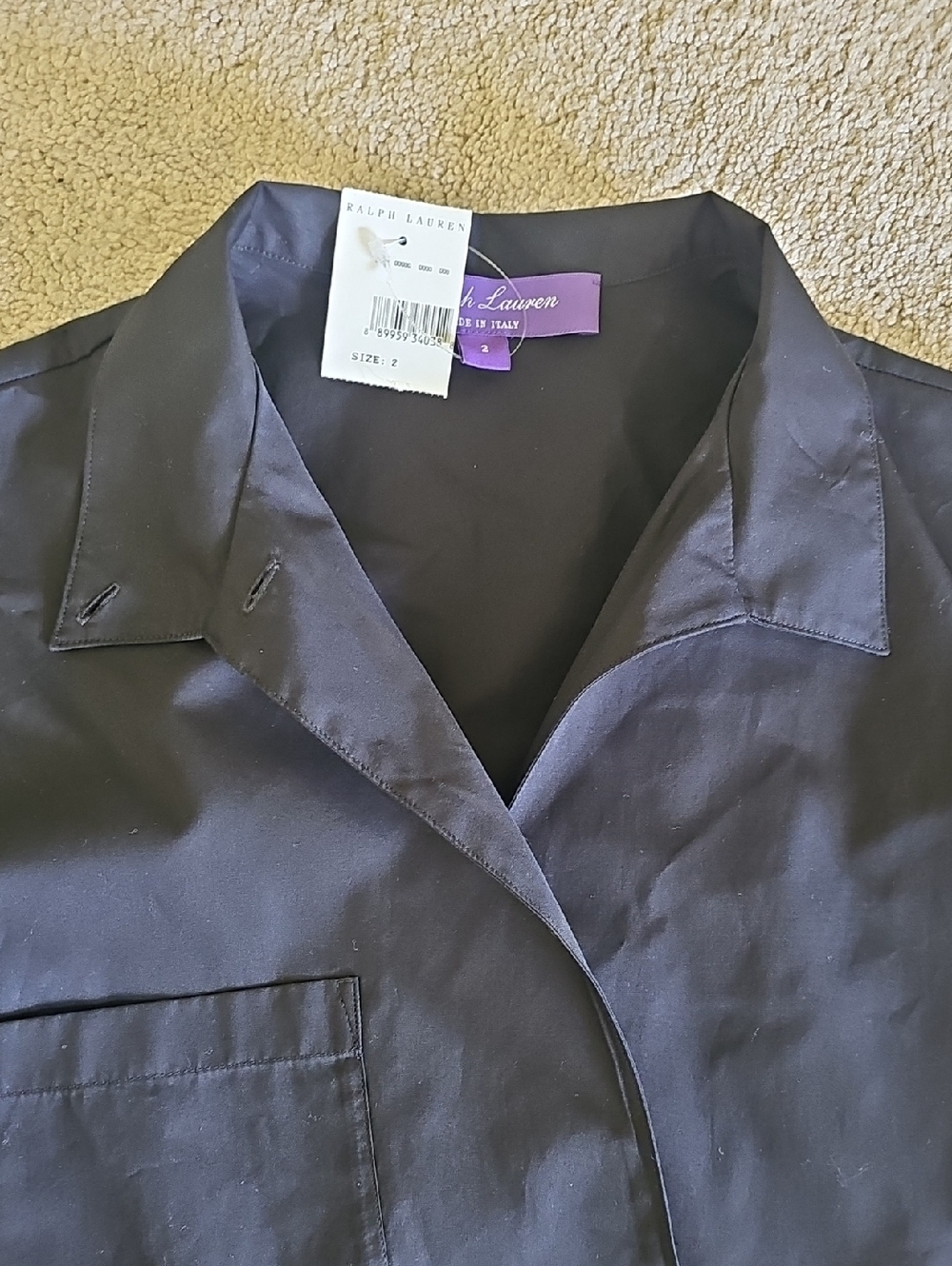Ralph Lauren Purple Label Black Button Front Shirt - Picture 3 of 6
